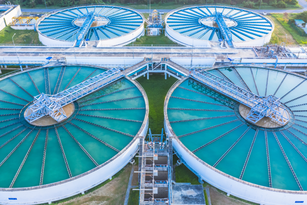 Aerial view of water tanks. Invest in Holland.