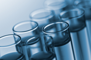 Rows of biomedical test tubes. Invest In Holland.