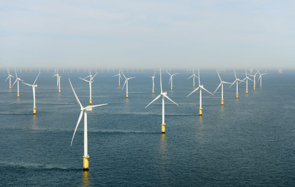 Offshore windmills in the ocean. Invest in Holland.