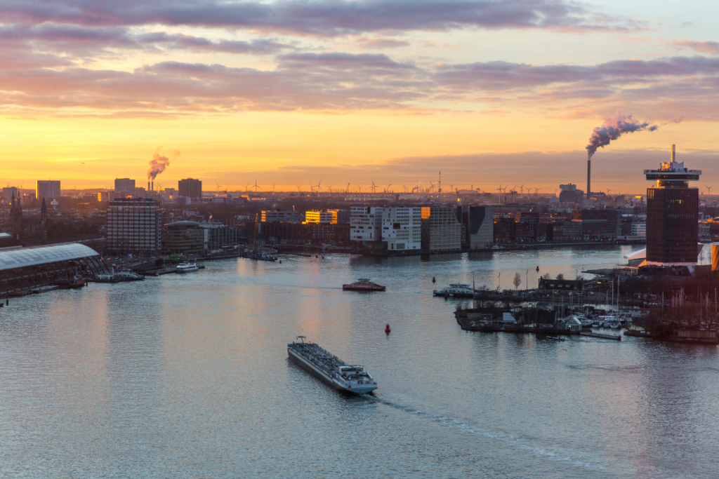 Aerial view of the Port of Amsterdam. Invest in Holland.